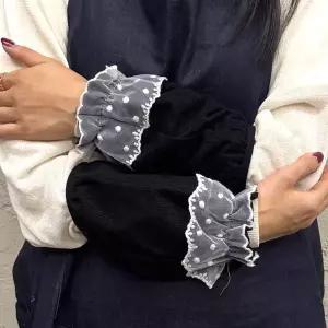 레이스 플레어 짧은팔토시 반토시 블랙