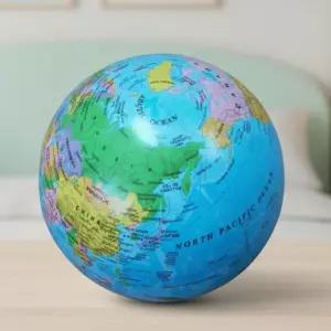무지개 LED 회전지구본 자동점멸 세계지도 학습용 지구본 모형 글로브 (14cm)