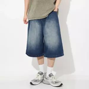 [해리슨] 앞 핀턱 롱 버뮤다 데님 반바지 511 LJE1174