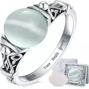 925 실버 천연 원석 회전 반지 불안 해소 스트레스 용 자수정 가넷 힐링 주얼리 선물