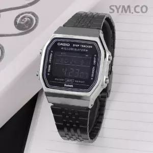 카시오 ABL-100WEGG-1B 빈티지 차콜 사각 블루투스 남자 메탈 시계 d5