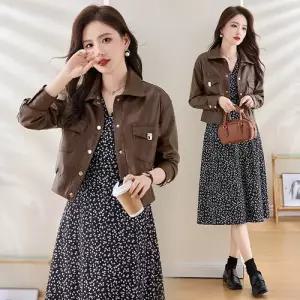 빛채운 개성있는 코트 카고 봄가을 여성코트 숏레더 스타일 OPH1