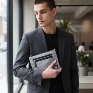 MUST IT_FW25 남성 로고 패치 지퍼 파우치K2S159500004 S0251 V0061