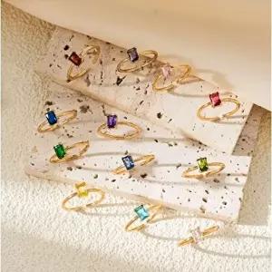 [셀러허브 패션]유색큐빅 데일리 탄생석 오픈링 (47902054)