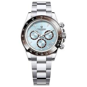 [미국배송] 파가니 디자인 PD1644 남성 U2019S 쿼츠 크로노그래프 시계 VK63 무브먼트 사파이어 크리스탈 레인보우 베젤 스테인리스 스틸 100M 방수 스포츠 손목시계