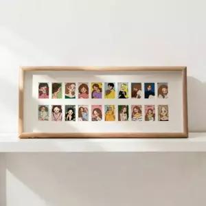 옆집샵 오크색 성장 액자 우리 아이 증명사진 보관 프레임 20칸