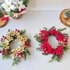 메리크리스마스 조화 리스 1P 벽장식 파티룸 홈파티