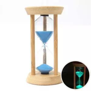 형광 1분 원목 모래시계 강화 글라스 어린이집 학교 교육용