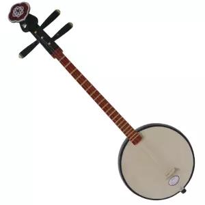 샤미센 기타 소형 연주 전통 일본 비파 악기 휴대용 취미 우드 소프트케이스 정통 입문용