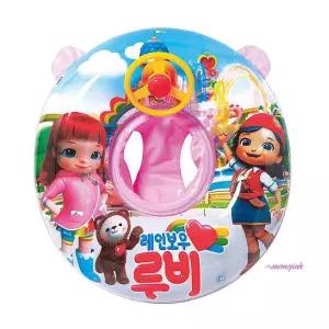 국산 유아 원형 칼라 레인보우튜브 핸들 물놀이용품 컬러 여름 수영장 보행기튜브 아기 베이비 손잡이cde38