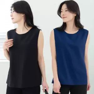 [무료배송] 국산 냉감 풍기 인견 나시 블라우스 여름 지지미 민소매 티 여성 중년 엄마 옷