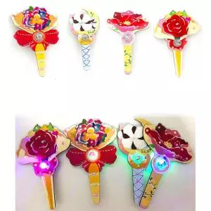 MDF 목화 장미 데이지 작약 꽃 LED 선물봉 만들기 색칠 5개 아이놀이 실내 취미