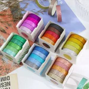 고급 카드 꾸미기 다꾸 글리터 6종세트 링 반짝 마스킹 테이프