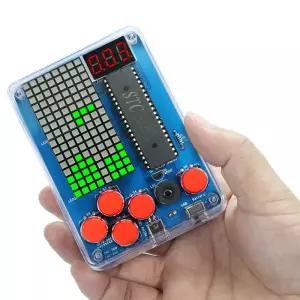 DIY 키트 전자 픽셀 게임 콘솔 LED 도트 매트릭스 디지털 튜브 디스플레이 STC15F2K60S2 MCU 양면 PCB 납땜