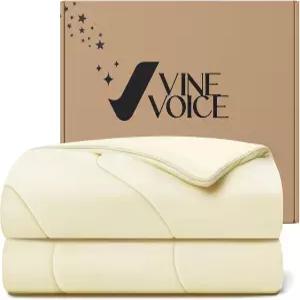 바인 보이스 쿨링 블랭킷 이불 보온/퀸 소프트 밤 땀을 위한 양면 쿨 침구 사계절 경량 90인치 스노우 보리