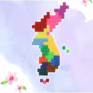 J2K 우리나라지도 블럭 도안 지도 한국 조립블럭 교육용 창의력발달