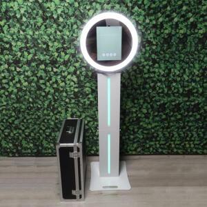 아이패드 10.5인치, 11인치, 12.9인치용 포토 부스 머신, 2개의 패널이 있는 셀피 맞춤형 로고 지원