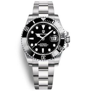 [미국배송] 남성용 파가니 디자인 시계 자동 일본 무브먼트 스테인리스 스틸 방수 발광 캘린더