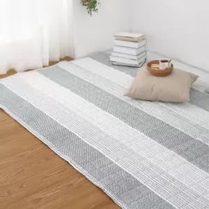 [애프터식스]사각사각 심플무드 시어서커 여름 워셔블 패브릭 카페트 2colors 소형 대형 스트라이프