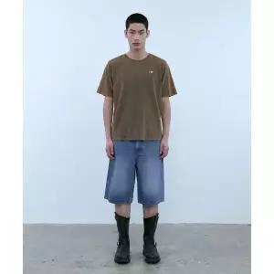 OIOI COLLECTION 맨즈 데일리 하프 데님 팬츠 블루