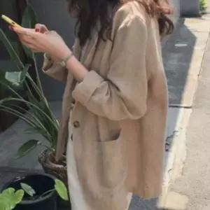 [스타일하우스](스타일하우스)트렌치코트 아우터 여자 린넨자켓 카라자켓 베이지