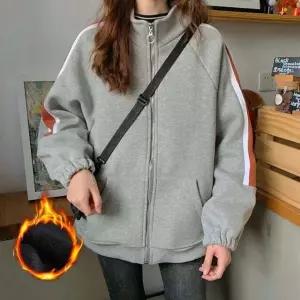 [스타일하우스](스타일하우스)트렌치코트 아우터 여성 기모 점퍼 배색라인 집업