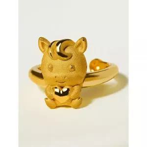 오벨리 24K 순금 포니 하트 말 돌반지 1.875g 백일반지 첫돌 조카 손주 선물