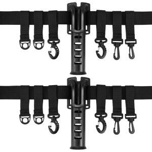 C lin 2개 낚싯대 홀더 벨트 조절식 홀스터 남성용 허리 도랑 이동식 6개와 휴대용 폴 삽입기 1개 주물 방적용 낚시 장비