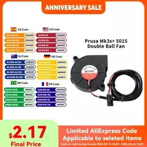 Prusa i3 MK3 MK3S  DC 5V 5015 50mm 블로우 방사형 냉각 팬 이중 볼 베어링 전면 프린팅 팬 쿨러 라디에이