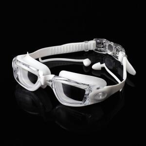 물안경 화이트 수경 3중코팅 귀마개일체 바다 수영장