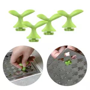 새싹모양 배수구손잡이 4P 배수망집게 하수구집게