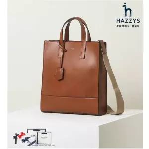 [롯데백화점]헤지스ACC [선물포장] HJBA2F886W3_브라운 로고배색 가죽 토트백