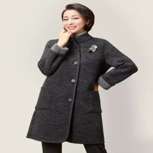 [마담엘레강스][마담엘레강스] 나디아 바인딩 소프트 하프 코트 K214CT01