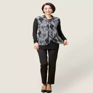 [마담엘레강스][마담엘레강스]사라 페이즐 시폰 배색 상하세트 K214BL02+K214SL02