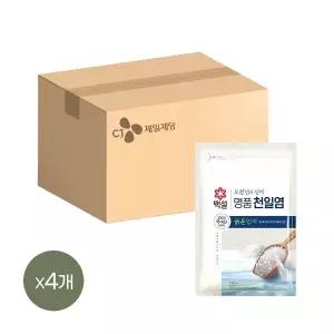 백설 명품 천일염 오천년의 신비 굵은입자 소금 3kg x4개