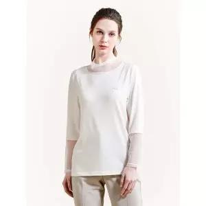 [마담엘레강스] 헤이린 메쉬 배색 블라우스 K252BL06