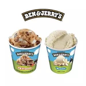 벤앤제리스 파인트 아이스크림 2종 혼합구성(피비스모어+바닐라)