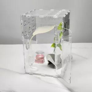 [꼬망구] 크레스티드 게코 파충류 도마뱀 자석 아크릴 사육장 20x20x30cm