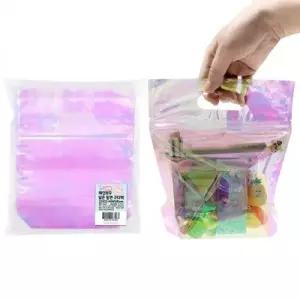 레인보우 넓은 밑면 어린이집 포장봉투 미니 지퍼백 구디백 20X22+바닥폭4cm (20매)