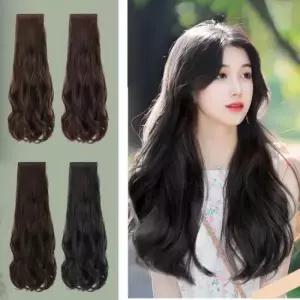 붙임머리 여자 부분 가발 패션 롱웨이브 똑딱이 헤어피스 3개