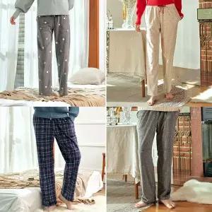 하비 남녀커플 극세사 융기모 겨울잠옷바지 수면바지