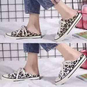 패션슈즈 레오파트 뮬 스니커즈 운동화 호피 캔버스화 플랫슈즈 여자슬립온여자구두
