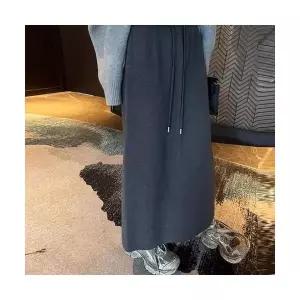 치마 롱 여친 니트 동계 캐주얼 러블리 원턱 솔리드 H라인 임부 다올4