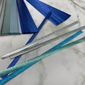 반짝이 별접기 별종이 세트 블루 별색