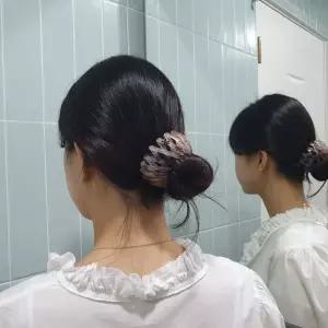 올림머리 만두핀 똥머리집게핀 그레이블랙