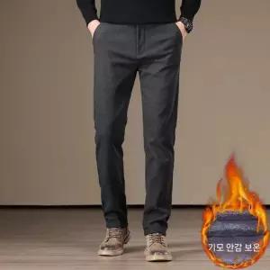 남성 트렌디 아이템 바지 면린넨 가을겨울 정장 스판 캐주얼 기모 통 HT4