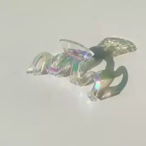 오로라 홀로그램 투명 물결 헤어 집게핀