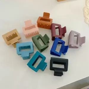 무광 매트 미니 사각 헤어 집게핀 10color