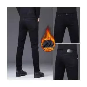 남성 데일리 바지 면린넨 가을겨울 기모 순흑색 무채색 청 고탄력 종아리 트렌드 도톰 캐주얼 다올4