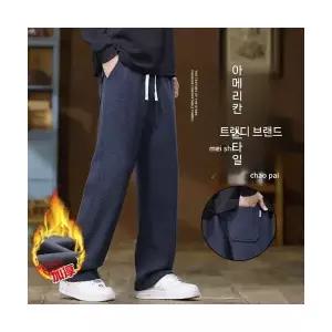 남성 데일리 바지 면린넨 가을겨울 트윌 니트 캐주얼 스트레이트핏 내마모 품질 기모 쿨 다올4